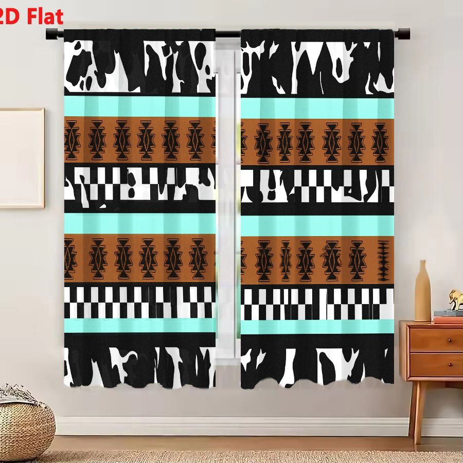Century Textile & Sewing Supply Reviews - قطعتان من الستائر بنمط هندسي تجريدي