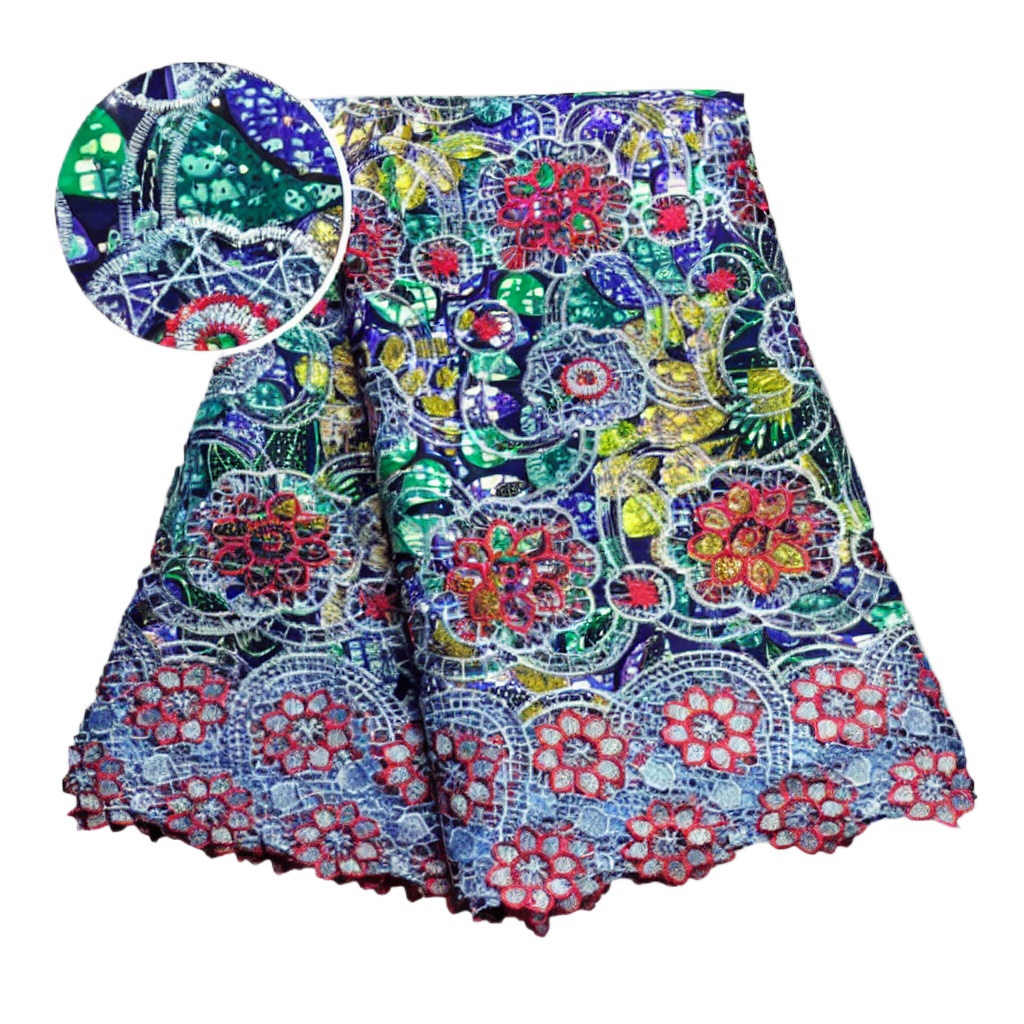 Sewing Batik - قماش دانتيل أفريقي لامع 100% قطن،