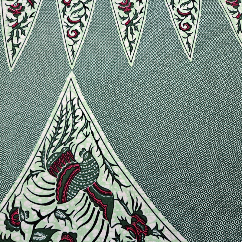 6 ياردة طويلة مطبوعة رمادي أخض - مراجعة Sewing Batik وسعره