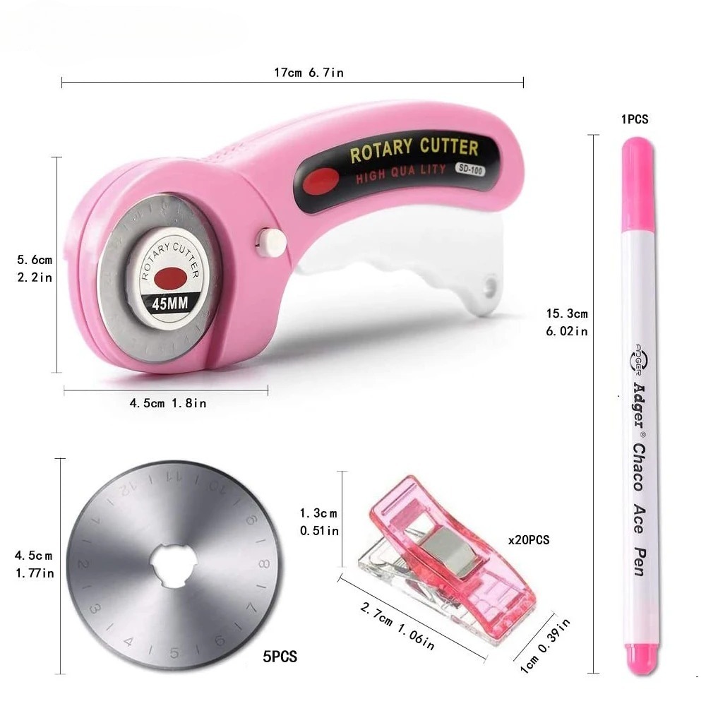 قاطع دوار 5 مم مع 5 شفرات بديل - مراجعة Rotary Cutter Fabric وسعره